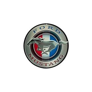 Ford Mustang Round Embossed Metal Sign - Vintage Ford Mustang Sign for Garage or Man Cave