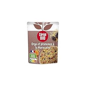 Céréal Bio Orge Bio, Pruneaux, Légumes, Épices Marocaines – Plat Cuisiné Bio Individuel, Micro-Ondable, Prêt à Réchauffer – 220g