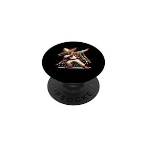Dabbing Poncho Mexicain Cinco de Mayo Hommes Garçons Sombrero Dab PopSockets PopGrip Adhésif