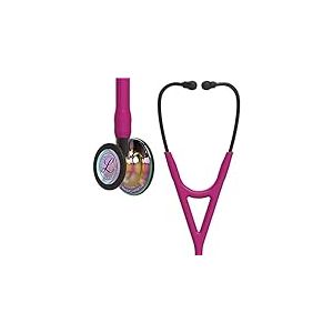 3M Littmann Stéthoscope de Diagnostic Cardiology IV, Tubulure Framboise, Édition Rainbow Brillant, Base et Lyre Smoke, 69 cm, 6241