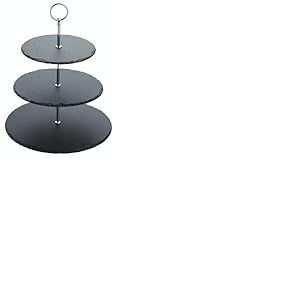 Artesa Set De Service À Gâteau En Ardoise À Trois Étages, 28,5 X 34,5 cm, Boîte Cadeau