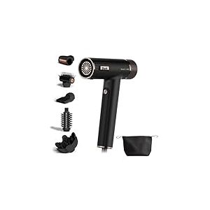 Shark s&egrave;che-cheveux SpeedStyle Pro ultra-performant, ultra-rapide, tous types de cheveux, technologie Scalp Shield, 5 embouts, l&eacute;ger, ionique, sans dommage thermique, sac de rangement, Noir HD752EU