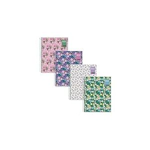 Miquelrius - Lot 4 cahiers A4 à spirale, Petits carreaux 5 mm, Couverture rigide plastifiée, 80 feuilles microperforées, Papier extra-opaque 90 g/m², 4 trous pour classeur