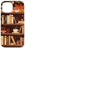 Bookish Étagère rétro d'automne Bibliothèque d'automne Coque pour iPhone 15
