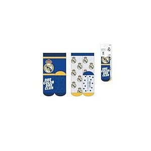 CERD&Aacute; LIFE'S LITTLE MOMENTS Applications antid&eacute;rapantes Real Madrid Lot de 2 paires de chaussettes officielles pour enfants, design exclusif avec &eacute;cusson, multicolore, 27-30