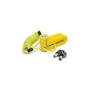 KRASER KR707Y Antivol Bloque Disque Moto, Jaune &oslash;7mm Plus Dissuasif, Serrure avec Balle Anti-per&ccedil;age, S&eacute;curit&eacute; Compacte Facile &agrave; Transporter, Bloc Disc Frein Roue pour Moto Scooter Velo Electrique