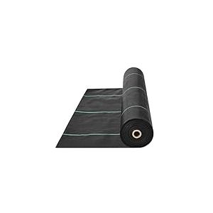 VEVOR Toile de Paillage Anti-Mauvaises Herbes 1,2x76,2 m Géotextile Tissé Anti Repousse Herbe Sous Gravier 170 g/m² Toile PP Perméable Résistant à Déchirure pour Aménagement Paysager, Couvre-sol, Noir