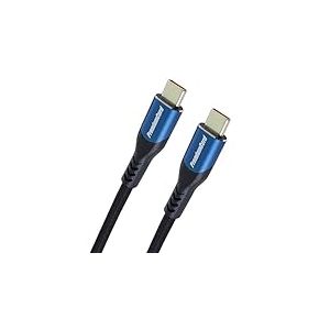 PremiumCord C&acirc;ble de Connexion USB-C 3.2 Gen 2X2, C&acirc;ble de Donn&eacute;es SuperSpeed ​​​​Jusqu'&agrave; 20 Gbit/s, C&acirc;ble de Charge Jusqu'&agrave; 5A, Puissance 100 W, PD3.0/QC4.0, USB 3.2 G&eacute;n&eacute;ration 2X2, Bleu/Noir, 1,5 m