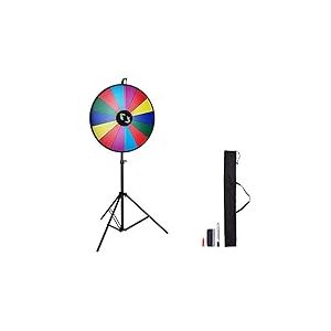 VEVOR Roue Chromatique de 61 cm, Roue de la Fortune 14 Cr&eacute;neaux, Fortune Jeu 117 &agrave; 155 cm, Tourniquet Color&eacute; Carton Acrylique Effa&ccedil;able &agrave; Sec avec Mousse PVC Prize Wheel 4,3 kg Dry Erase Trade