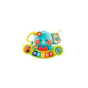 Hola Piano pour Enfant avec lumi&egrave;res et Sons r&eacute;els d'instruments de Musique - Jeu d'&eacute;l&eacute;phant Musical avec Clavier et 7 activit&eacute;s - Jouet sensoriel et &eacute;ducatif - Cadeau pour b&eacute;b&eacute; &agrave; partir de 6 Mois