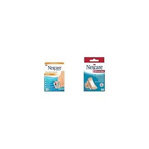 Pansements en mousse Nexcare Active Flexible, Assortiment, 30/Bo&icirc;te & Pansements h&eacute;mostatiques Nexcare Blood-Stop, assortiment, 30/paquet
