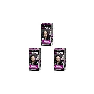 Schwarzkopf - Kit Racines - Coloration Racines Cheveux Permanente - Enrichie d’une huile nourrissante - Couverture Cheveux Blancs - Retouche entre 2 Colorations - Noir R5, 1 Unité (Lot de 3)