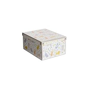 Boite de Rangement avec Couvercle, Boite en carton, Rangement Vetement, Meuble de Rangement Chambre, Bureau, Panier de Rangement, Organisateur Tiroir, 39x50x24 cm CHATS