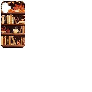 Bookish Étagère rétro d'automne Bibliothèque d'automne Coque pour iPhone 16 Plus