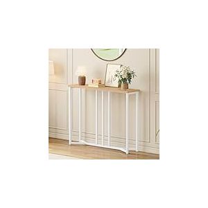 YITAHOME Console Meuble, 80CM Table Console Fine, Petite Table de Pr&eacute;sentation, Table d&rsquo;Entr&eacute;e, Bout de Canap&eacute;, Table d'Appoint, pour Couloir, Entr&eacute;e, Salon, Couleur Bois Brut Blanc