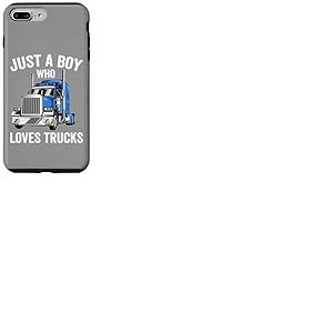 Just a Boy Who Loves Trucks, Semi-remorque pour Enfants Coque pour iPhone 7 Plus/8 Plus