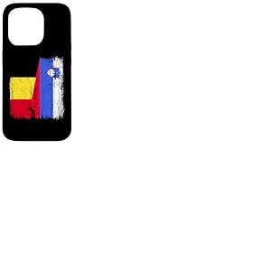 Maillot de fierté belge slovène demi-drapeau belge slovène Coque pour iPhone 15 Pro