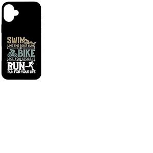 Swim Bike Run Cool Triathlon Vélo de Natation Marathon Coque pour iPhone 16 Plus