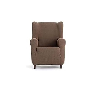 ECOMMERC3 Housse bi-&eacute;lastique pour fauteuil &agrave; oreilles super &eacute;lastique &ndash; Housse de fauteuil &agrave; oreilles marron adaptable, respirante et facile &agrave; installer avec des mousses de fixation et des &eacute;lastiques