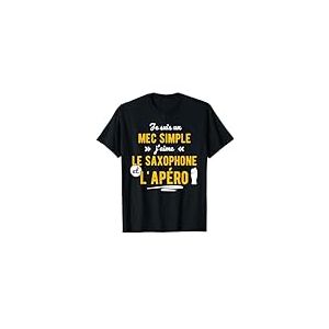 T Shirt Personnalis&eacute; Dr&ocirc;le Anniversaire Pour Homme T-shirt humoristique Apero Saxophone Id&eacute;e cadeau T-Shirt Noir Casual Humoristique L&eacute;ger Homme S Saxophone Id&eacute;e cadeau Apero Saxophone