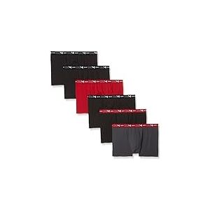 Dim X6 Boxer Coton Stretch Lot de 6, Multicolore (Gris Plomb/Rouge Chili/Noir + Noir/Noir/Noir 5ze), Medium (Taille Fabricant: 3) Homme