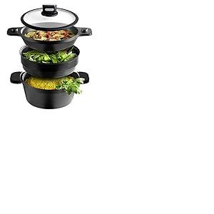 Casserole multifonction Pepe, 24 cm, 4 pi&egrave;ces = 6 appareils de cuisson,