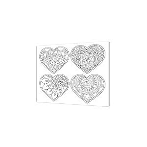 Pintcolor 7824.0 ch&acirc;ssis avec Toile imprim&eacute;e &agrave; colorier, Bois de Sapin, Blanc/Noir, 40 x 50 x 3,5 cm