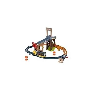 Fisher-Price Coffret de Construction Diesel Thomas et ses Amis avec circuit, locomotive motorisée et wagon de marchandise, pour enfants à partir de 3 ans,JBW20