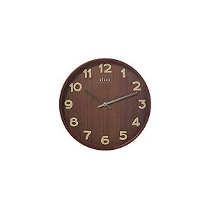 DONREGALOWEB Horloge Murale Ronde en Bois avec trotteuse Continue Couleur Noyer 32 x 4,5 cm