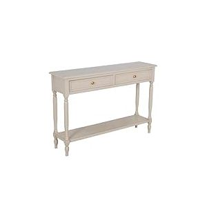 DRW Console Meuble Table d'entrée avec 2 tiroirs en Bois Beige 110 x 28 x 75 cm