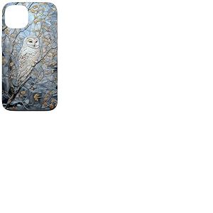 Hibou enneigé blanc amoureux de la neige tachée saison d'hiver Coque pour iPhone 13