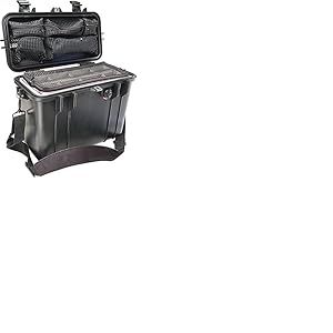 PELI 1430 valise à chargement par le haut résistante aux chocs pour Matériel photographique et informatique, IP67 étanche, capacité de 15L, fabriquée aux États-Unis, avec séparateurs rembourrés, noire