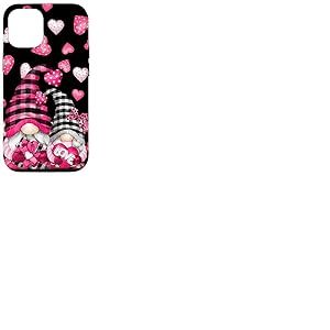Pink Buffalo Plaid Valentines GNOME Cute Love Heart Coque pour iPhone 12/12 Pro