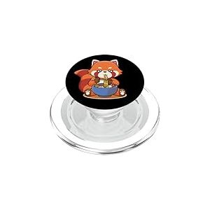 Red Panda Mangeant des Ramen Japonais Soup Zoo Animal Zookeeper PopSockets PopGrip pour MagSafe