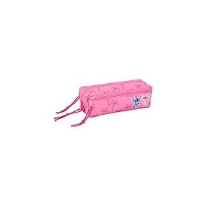 Stitch Chill - Trousse Triple Petite, Trousse pour Enfant, id&eacute;ale pour Les Enfants d'&acirc;ge Scolaire, Confortable et Polyvalente, qualit&eacute; et r&eacute;sistance, 22 x 6 x 8,5 cm, Menthe/Rose, M, D&eacute;contract&eacute;