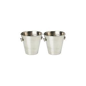 IBILI 711414 Seau &agrave; Glace, INOX, Argent, 14 x 14 x 15 cm (Lot de 2)