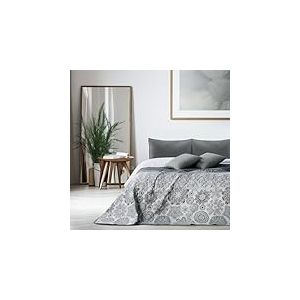 DecoKing 77191 Couvre-lit Double Face, Polyester, Gris Blanc, 170 x 210 x 1 cm, Polyester, Grau wei&szlig;, 170 x 210 cm