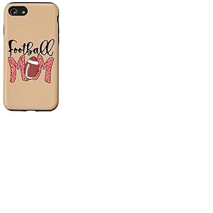 Football Mom Pink Leopard American Football Mothers Day Mama Coque pour iPhone SE (2020) / 7/8