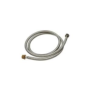 Xavax Rallonge flexible d'arrivée d'eau renforcée (pour tuyau d’entrée lave-linge et lave-vaisselle, tuyau d’arrivée de réservoir anti-flambement, 2 m, 1 pièce) Argent