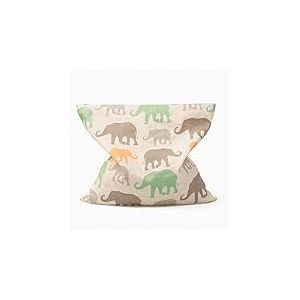 GRÜNSPECHT Coussin chauffant en noyaux de cerises, 19 x 19 cm, pour la nuque, le ventre et le dos, housse 100% coton, pour micro-ondes et four, motif d'éléphants (100-V6)