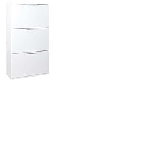 Composad | Étagère à Chaussures de la Ligne Espresso Double Profondeur, avec 3 Rabats - Rangement à Chaussures - Rangement - Dimensions : 65 x 119,5 x 25 cm - Couleur Blanche - Fabriqué en Italie