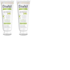 ETIAXIL - Déo-Douche - Gel Douche Transpiration Excessive - Corps - Peaux sensibles - Citron jaune et Listée - 200 ml (Lot de 2)