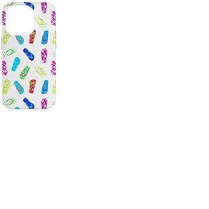 Tongs Multicolores Sandales Motif Plage Vacances &eacute;t&eacute; Coque pour iPhone 14 Pro