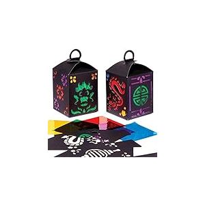 Baker Ross Lanternes Effet Vitrail Nouvel An Chinois - Lot de 4, Kit Lanterne Enfant (FX118)