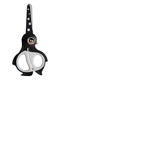Wedo 736003 Enfants de Ciseaux Craft Ciseaux en Acier Inoxydable Conseils Blunt Doux Griffeinlagen Ekky, 13 Cm, Noir/Blanc