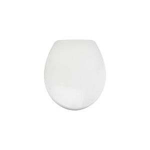 Amazon Basics Abattant WC très résistant à fermeture douce et libération rapide Taille universelle, Rectangulaire, Blanc, 42.5 x 37 cm (L x W)