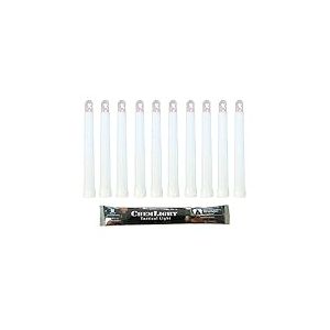 Cyalume - Bâton Lumineux Kit de Survie Matériel Militaire - ChemLight Lightsticks 15cm - Blanc - Light Sticks Lumineux - Durée 8 Heures - Boite de 20 - OTAN et Armée Française - Fabriqué en France