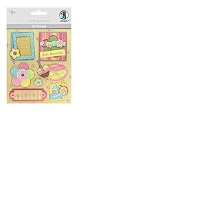 URSUS 564200107 Sticker 3D Everyday compos&eacute; de plusieurs niveaux de mat&eacute;riaux de qualit&eacute; sup&eacute;rieure, autocollants pour d&eacute;corer des cartes de v&oelig;ux, du scrapbooking, etc. Multicolore Taille unique