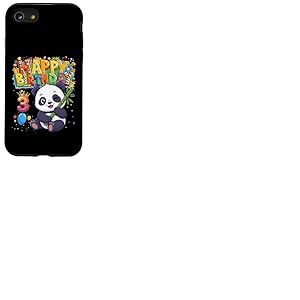 C'est Mon Anniversaire Panda Kids, Fille de 3 Ans Coque pour iPhone SE (2020) / 7/8