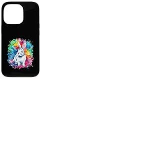 Lapin mignon sur un fond coloré Coque pour iPhone 13 Pro